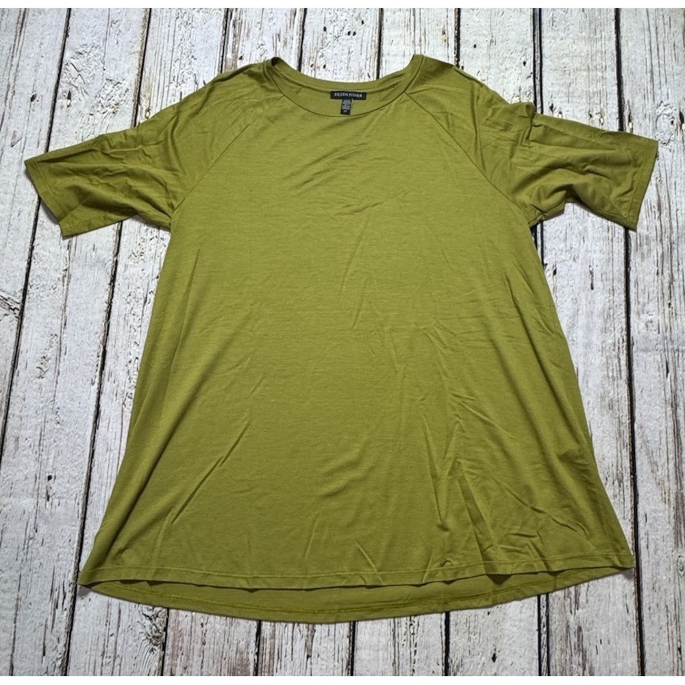 Eileen Fisher Womens Minimalist Tunic Top Size S Clean Modernā Elevated Green